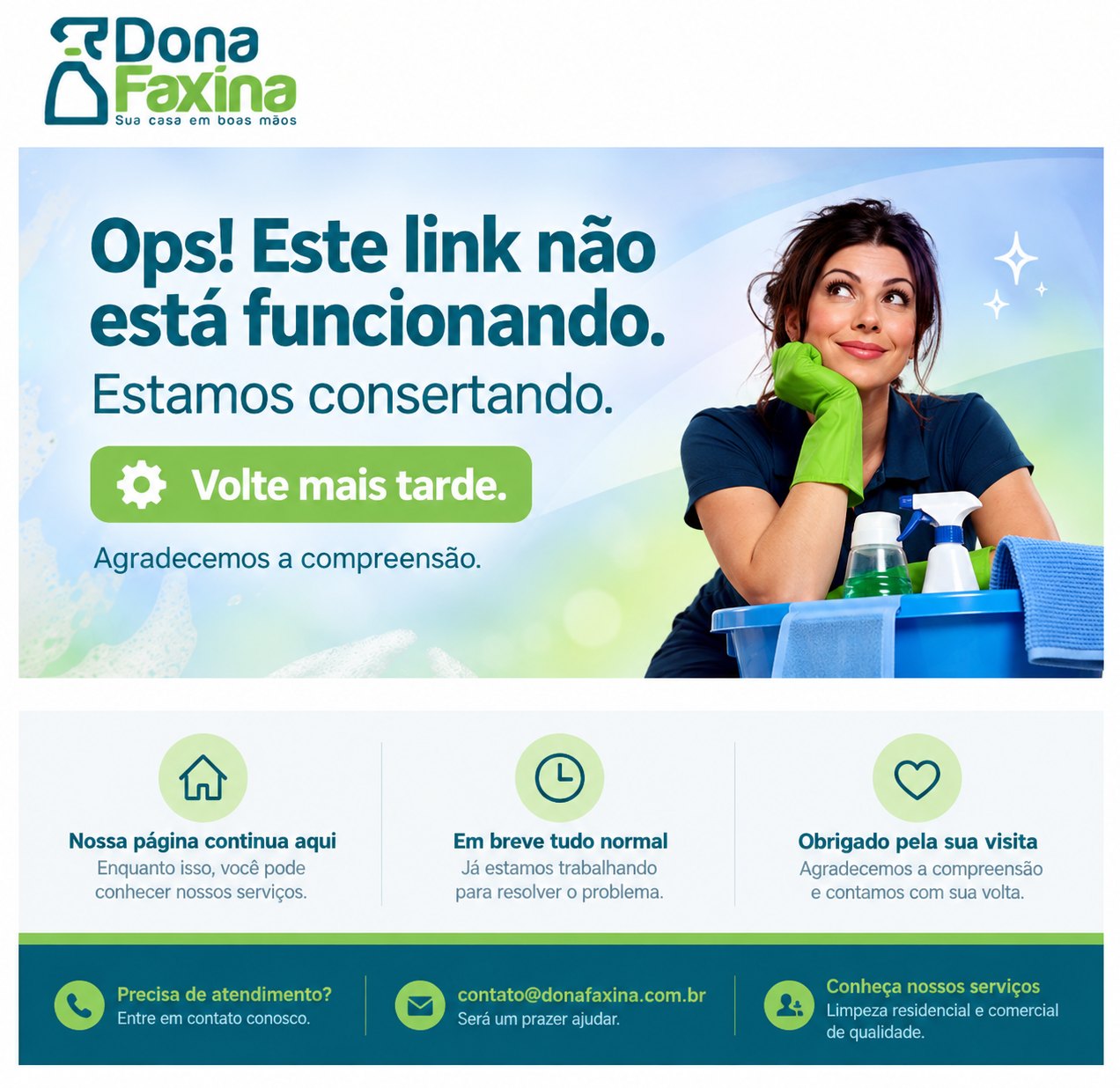 Ops! Este link não está funcionando. Estamos consertando. Volte mais tarde.
